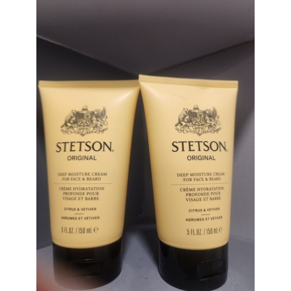2 Pk Stetson Original Deep Moisture Cream For Face & Beard Citrus & Vetiver 5oz